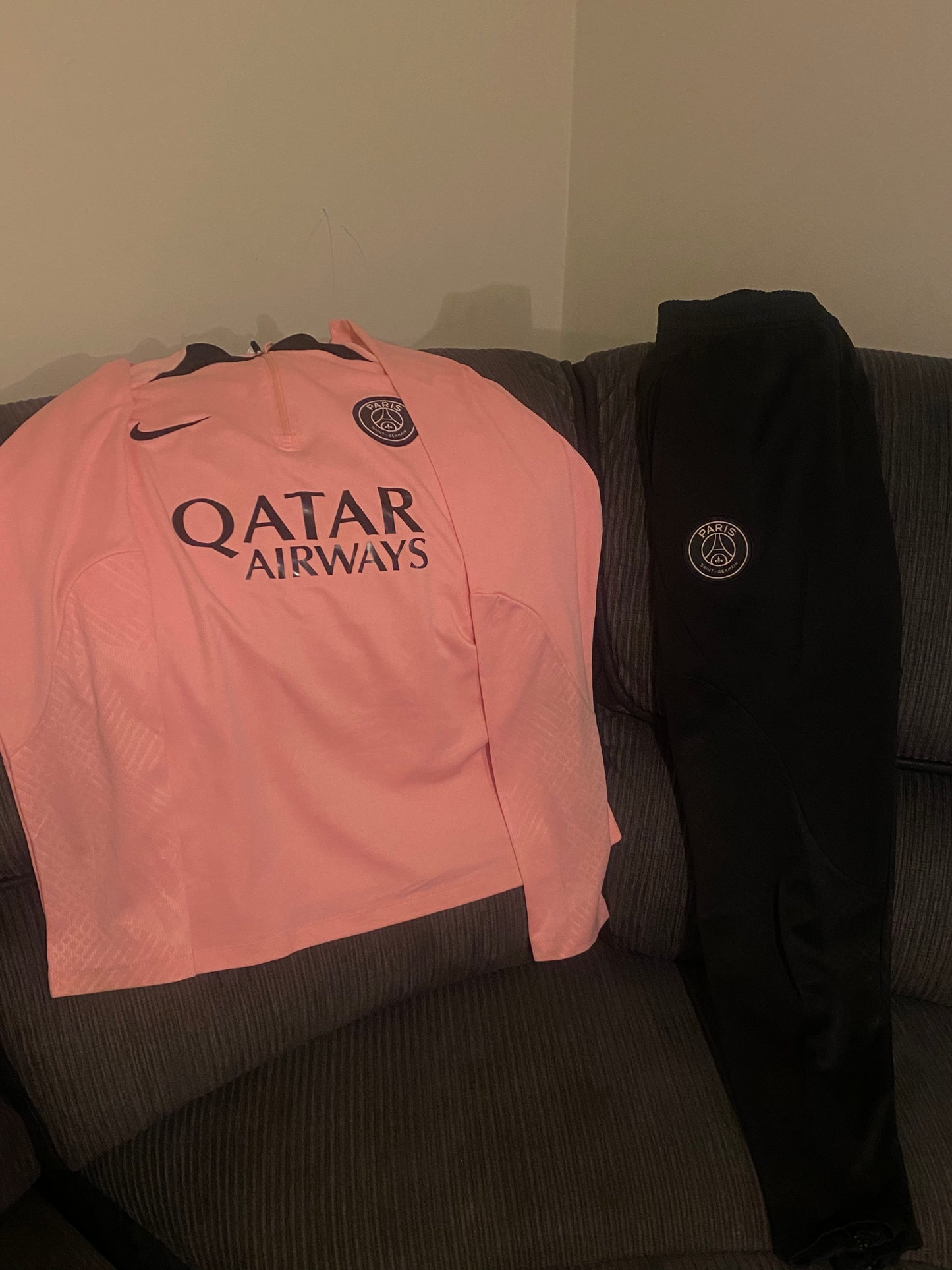 2022/2023 Psg Paris Saint-Germain Half-Pull Training Suit Pink Set