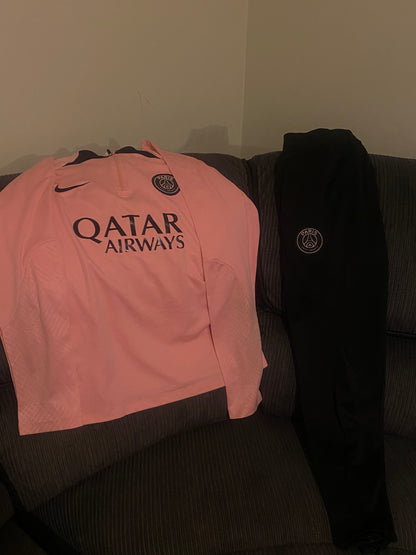 2022/2023 Psg Paris Saint-Germain Half-Pull Training Suit Pink Set